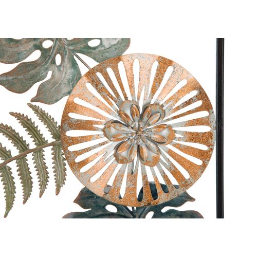 Décoration Murale "leaf" 30,5x2,5x88,5 Cm Panneau Métal Feuilles 3d