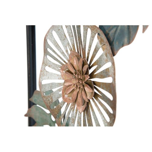 Décoration Murale "leaf" 30,5x2,5x88,5 Cm Panneau Métal Feuilles 3d