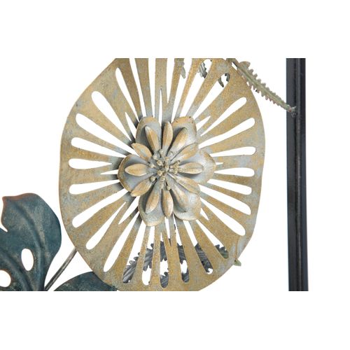 Décoration Murale "leaf" 30,5x2,5x88,5 Cm Panneau Métal Feuilles 3d