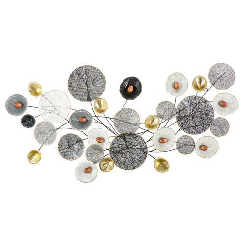 Panneau Mural Métal Abstrait Grid 135x69 Cm, Style Industriel 3d