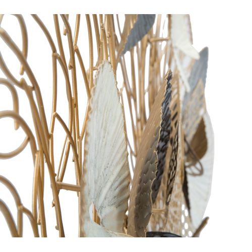 Panneau Mural En Métal 3d Avec Feuilles, Effet Luxe, 124,5 X 9,5 X 55 Cm