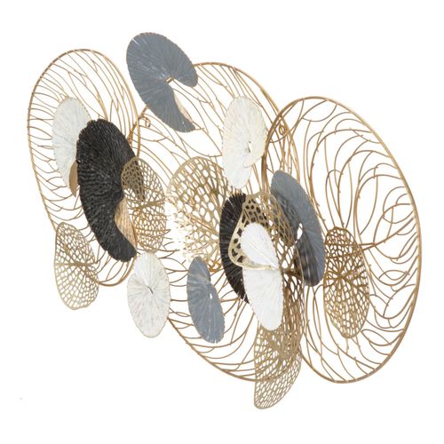 Panneau Mural En Métal 3d Avec Feuilles, Effet Luxe, 124,5 X 9,5 X 55 Cm