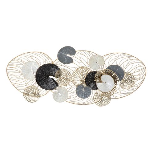 Panneau Mural En Métal 3d Avec Feuilles, Effet Luxe, 124,5 X 9,5 X 55 Cm