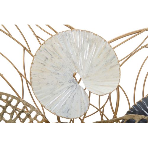 Panneau Mural En Métal 3d Avec Feuilles, Effet Luxe, 124,5 X 9,5 X 55 Cm