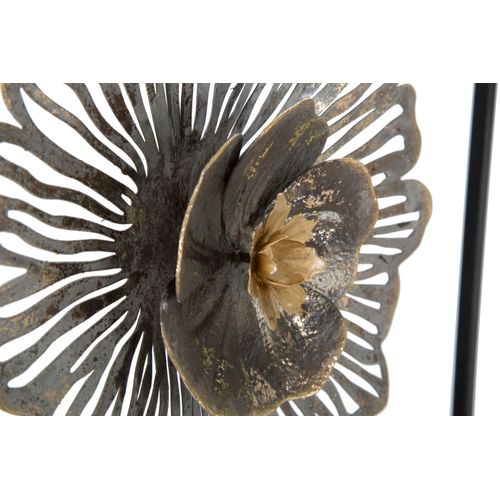 Panneau Mural Carré En Métal Avec Fleurs Et Feuilles 50 X 5,5 X 50 Cm