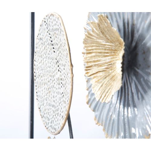 Panneau Mural En Métal Avec Fleurs Et Feuilles 50 X 3,8 X 50 Cm