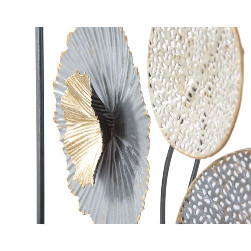 Panneau Mural En Métal Avec Fleurs Et Feuilles 50 X 3,8 X 50 Cm