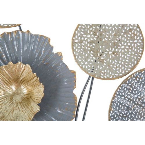 Panneau Mural En Métal Avec Fleurs Et Feuilles 50 X 3,8 X 50 Cm