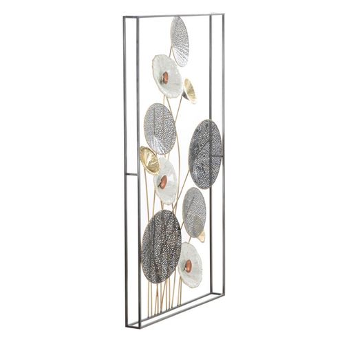 Panneau Mural Abstrait En Métal Motif Grille 50 X 6 X 90,5 Cm