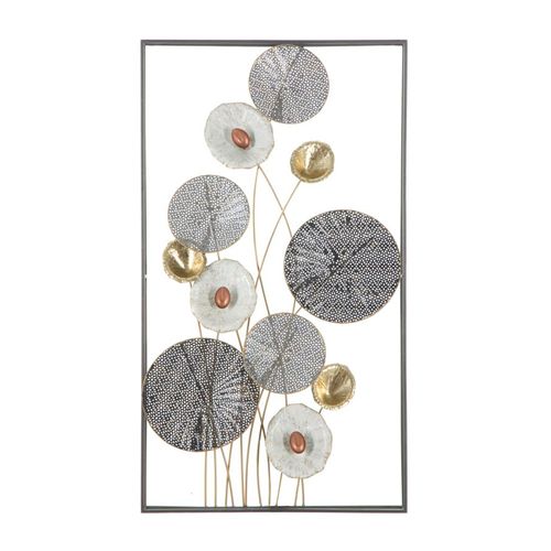 Panneau Mural Abstrait En Métal Motif Grille 50 X 6 X 90,5 Cm