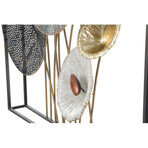 Panneau Mural Abstrait En Métal Motif Grille 50 X 6 X 90,5 Cm