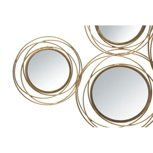 Panneau Mural Doré Rond Avec Miroirs 124,5x53,5 Cm, 3d Glamour