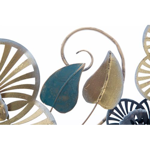 Panneau Mural 3d En Métal Avec Feuilles Décoratives, 118 X 4 X 58 Cm