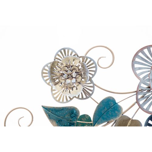 Panneau Mural 3d En Métal Avec Feuilles Décoratives, 118 X 4 X 58 Cm