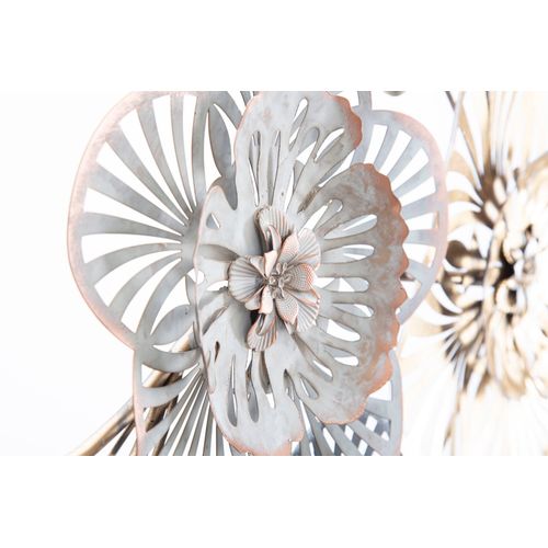 Panneau Mural 3d En Métal Avec Feuilles Décoratives, 118 X 4 X 58 Cm