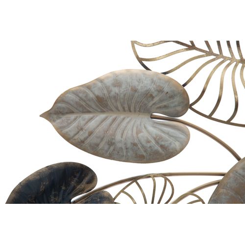 Panneau Mural En Métal Avec Motif De Feuilles 3d, 131 X 61 X 4,5 Cm