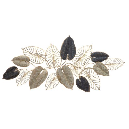Panneau Mural En Métal Avec Motif De Feuilles 3d, 131 X 61 X 4,5 Cm