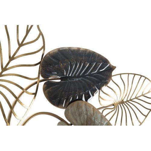 Panneau Mural En Métal Avec Motif De Feuilles 3d, 131 X 61 X 4,5 Cm