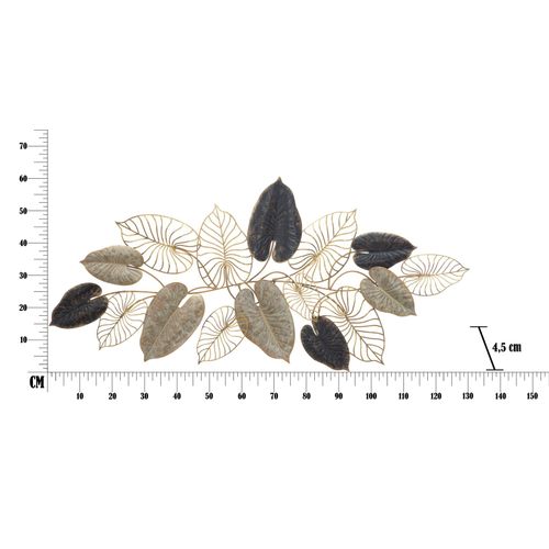 Panneau Mural En Métal Avec Motif De Feuilles 3d, 131 X 61 X 4,5 Cm