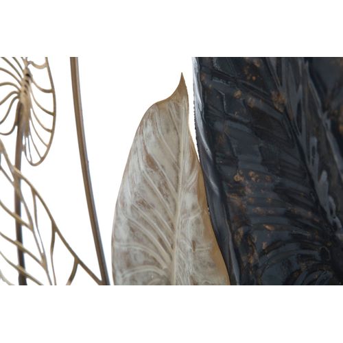 Panneau Mural Rectangulaire En Métal Motif Feuilles 3d, 66 X 100 X 4,5 Cm