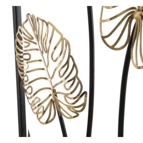 Panneau Mural Rectangulaire En Métal Motif Feuilles 3d, 31 X 90 X 2,5 Cm