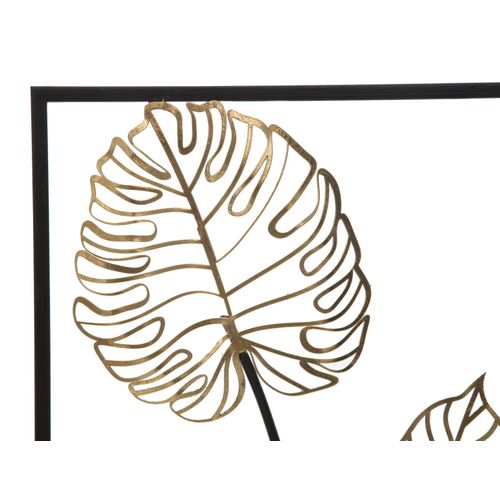 Panneau Mural Rectangulaire En Métal Motif Feuilles 3d, 31 X 90 X 2,5 Cm