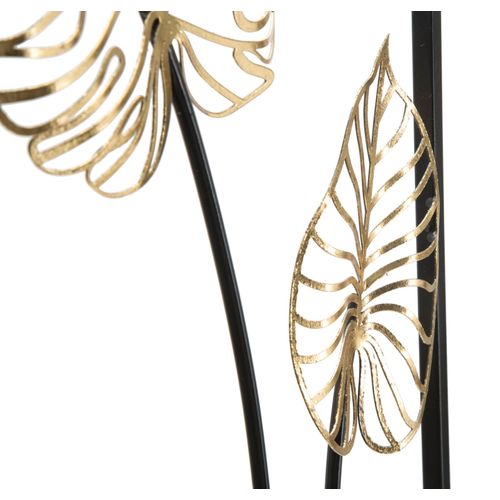 Panneau Mural Rectangulaire En Métal Motif Feuilles 3d, 31 X 90 X 2,5 Cm