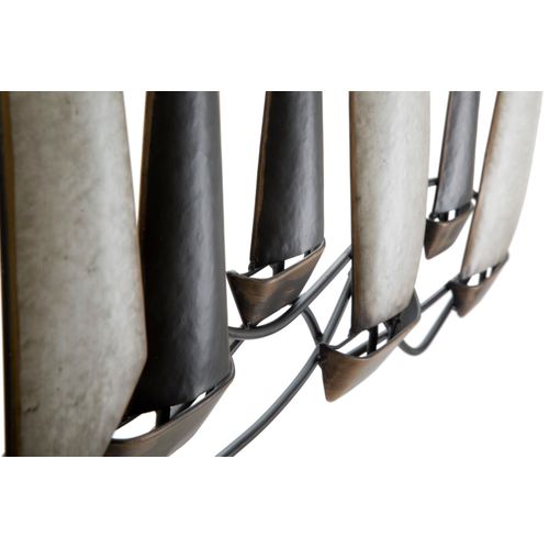 Panneau Mural Regata En Fer 119x51 Cm, Style Industriel Multicolore