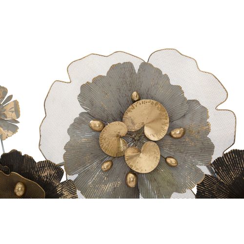 Panneau Mural En Métal Avec Design Floral 3d, 149 X 61 Cm