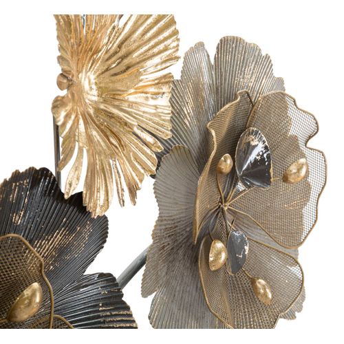 Panneau Mural En Métal Avec Design Floral 3d, 149 X 61 Cm