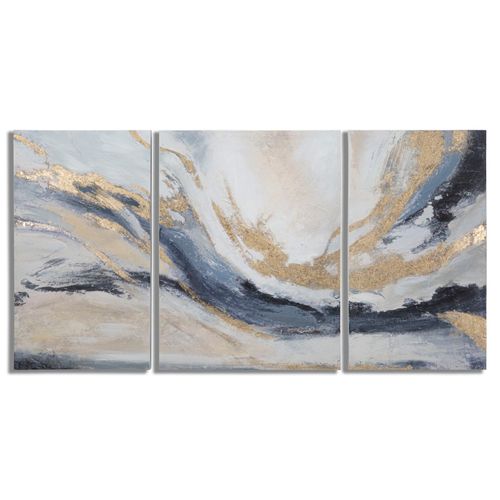 Set De 3 Peintures Murales Gaspons 45x80 Et 60x80 Cm Sur Toile Et Cadre En Bois