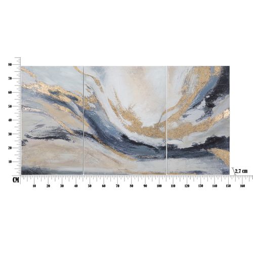Set De 3 Peintures Murales Gaspons 45x80 Et 60x80 Cm Sur Toile Et Cadre En Bois