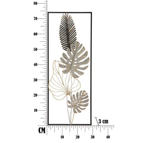 Panneau Mural En Fer Plam-a 28,5x74 Cm Décor Nature