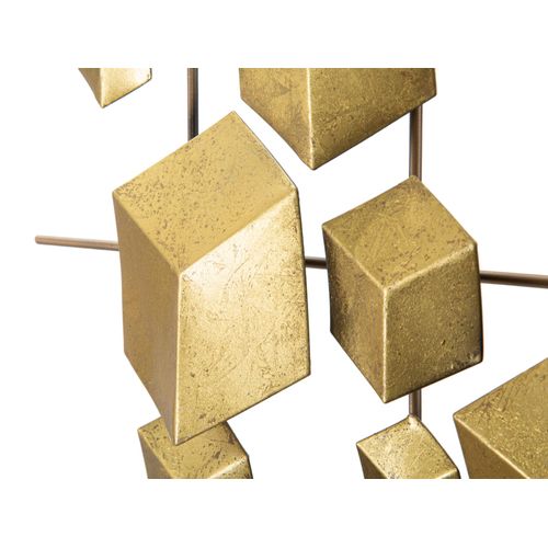 Panneau Mural Abstrait En Fer Doré 90,5x50 Cm Pour Salon Et Chambre