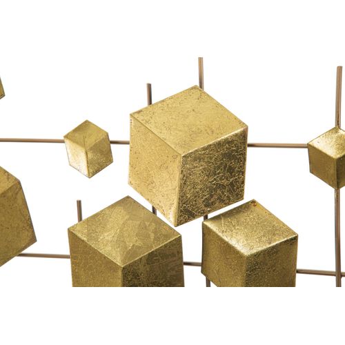 Panneau Mural Abstrait En Fer Doré 90,5x50 Cm Pour Salon Et Chambre