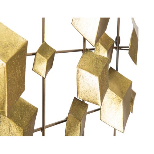 Panneau Mural Abstrait En Fer Doré 90,5x50 Cm Pour Salon Et Chambre