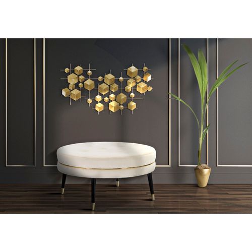 Panneau Mural Abstrait En Fer Doré 90,5x50 Cm Pour Salon Et Chambre