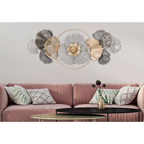 Panneau Mural En Fer 3d "nature Exotique" 131x56 Cm Pour Salon Et Chambre