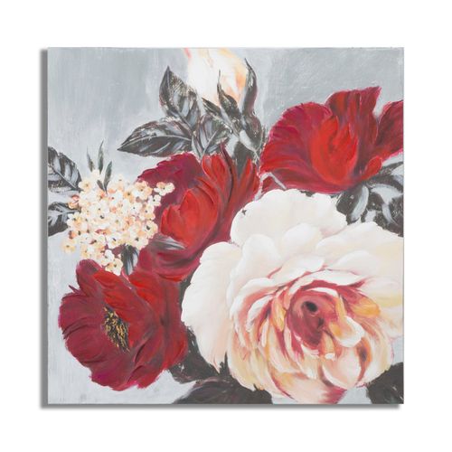 Tableau Mural Carré Fleurs 90x90 Cm Pour Salon Et Chambre
