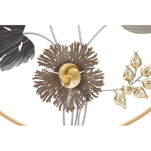 Panneau Mural En Fer 3d Avec Feuilles Et Fleurs Ø