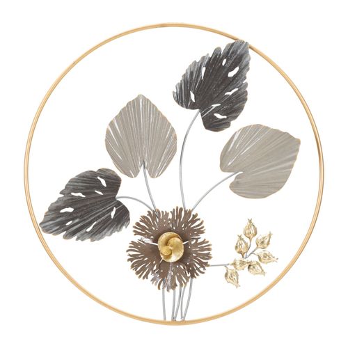 Panneau Mural En Fer 3d Avec Feuilles Et Fleurs Ø