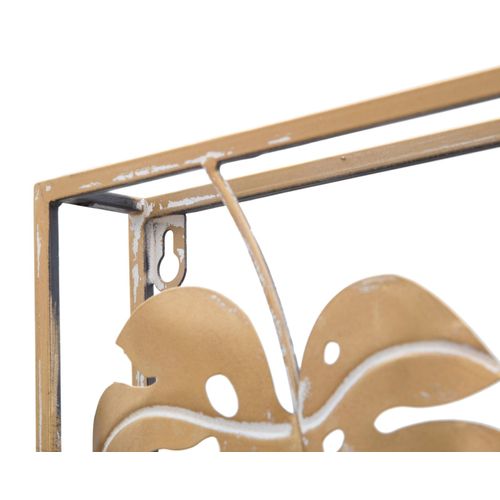 Panneau Mural Décoratif Rectangle En Fer Doré 3d - 60x80x6,5 Cm