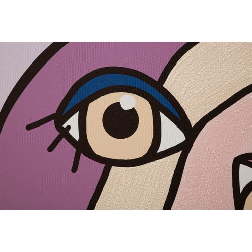 Tableau Moderne Cubiste Multicolore Sur Toile Avec Cadre Bois 80x120 Cm