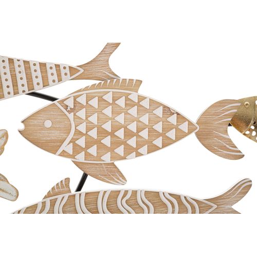 Décoration Murale 3d Poissons Métal Et Mdf 118x5,7x46,4 Cm