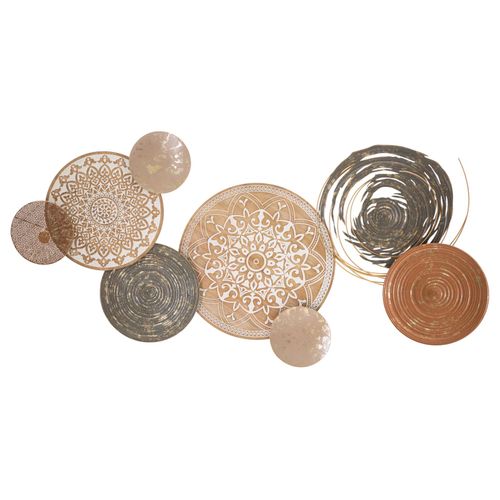 Décoration Murale 3d Boho Abstraite Métal Et Mdf 167,6x8,9x80,6 Cm