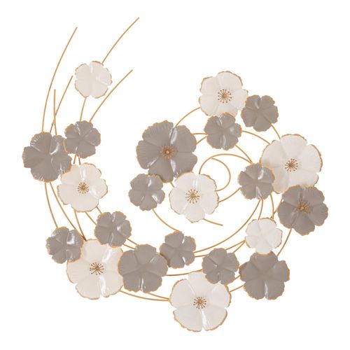 Décoration Murale 3d Fleurs En Spirale Métal 63,5x5x67,9 Cm