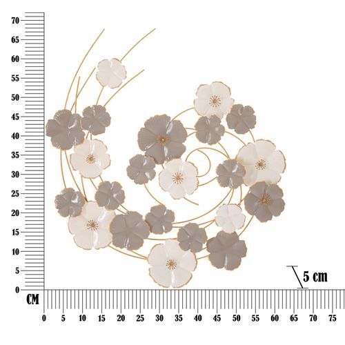 Décoration Murale 3d Fleurs En Spirale Métal 63,5x5x67,9 Cm