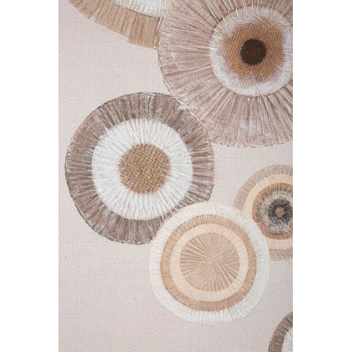 Tableau Géométrique Relief Sur Toile Avec Cadre Bois 50x100 Cm