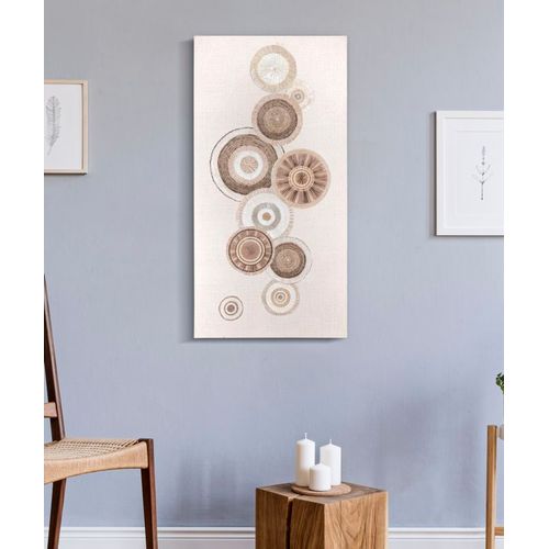 Tableau Relief Géométrique Bohème Sur Toile 50x100 Cm