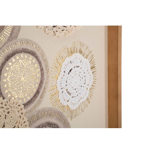 Tableau Relief Géométrique Bohème Sur Toile 45x60 Cm